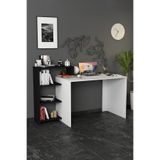Moonlife Mobilya Ahsen Kitaplıklı Çalışma Masası Beyaz Siyah