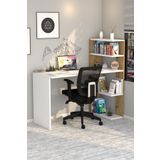 Moonlife Mobilya Çınar Kitaplıklı Çalışma Masası Beyaz Çam