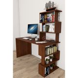 Moonlife Okyanus Kitaplıklı Çalışma Masası Ceviz - 120x50x148
