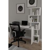 Moonlife Pratik Kitaplıklı Çalışma Masası Beyaz 120X50