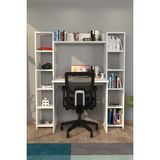 Moonlife Trend Kitaplıklı Çalışma Masası Beyaz - 140x40x135