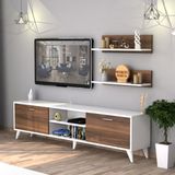 Moonlife Zümrüt Tv Sehpası Beyaz Ceviz