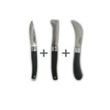 moonlight outdoor Düz Aşı Bıçağı Bağ Bıçağı 3'Lü Set Paslanmaz Ceviz Aşı Çakısı 21cm Plastik Saplı Takkalı 40012
