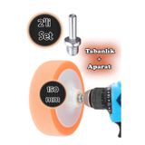 moonlight outdoor Pasta Cila Polisaj Süngeri Zımpara Tabanlı 150 mm Turuncu M14 Matkap Aparatlı 2'li Set