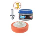 moonlight outdoor Pasta Cila Polisaj Süngeri Zımpara Tabanlı 150 Mm Turuncu M14 Matkap Aparatlı 3'lü Set Autokit