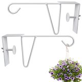 moonoom Vinil Çit Kancaları, 2'li Paket 12 x 25 cm Dayanıklı Beyaz Veranda Kancaları Kaplamalı Çelik Çit Askıları, Çiçek Sepetleri, Rüzgar Çanları, Saksılar, Kuş Yemlikleri, Işıkları Asmak için (2 adet Beyaz)