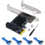Moonqkuses PCIe SATA Kartı 4 Bağlantı Noktalı 4 SATA Kablosu, Düşük Profil Braketi ile SATA Denetleyici Genişletme Kartı, Destek 4 SATA 3.0 Cihazları, PCI-Express (1X 4X 8X 16X) Yuvasını Destekler