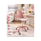 Moonra Home NOVA Gül Kurusu Çalışma Sandalyesi-Ergonomik Ofis Koltuğu, Ayarlanabilir Yükseklik, Tekerlekli, Minderli