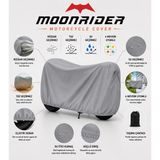 MOONRIDER Gri Su Geçirmez Premium Motosiklet Branda Tüm Motorlara Uyumlu Alttan Lastikli Motorsiklet Çadırı Gri - XL