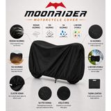 MOONRIDER Moonrıder Siyah Su Geçirmez Premium Motosiklet Branda Tüm Motorlara Uyumlu Alttan Lastikli Motorsiklet Çadırı SİYAH - 2XL