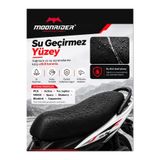 Moonrider Motosiklet Deri Sele Kılıfı 4 Mevsim Universal Alttan Ayarlı Cırtlı Motor Koltuk Kılıfı MR-SC01
