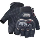 MOONRIDER Motosiklet Eldiveni Korumalı Unisex Yarım Parmak eldiven EN 13594 Sertifikalı Yazlık Nefes alır Dokunmatik Uyumlu Kaydırmaz Koruyucu Motor Eldiveni Nx-10 - Siyah