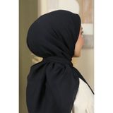 MOONSCARF Mio caz koyu lacivert rengi eşarp 100*100cm