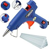 Moonshop 100WATT Sıcak Silikon Tabancası Mavi + 10 Adet Kalın Slikon Çubuğu Plastik Malzeme