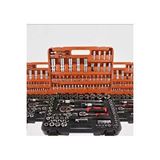 Moonshop 108 Pcs Crv Çeliği Profesyonel Parlak Lokma Takımı 1/2-1/4 108 Parça Kırmızı