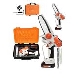 MOONSHOP 128Vf Kömürsüz Motor Otomatik Yağlamalı Şarjlı El Testeresi Ağaç Odun Dal Kesme Budama