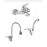 Moonshop 3 Lü Set Banyo Bataryası Kobarlı Oynar Başlıklı Mutfak Evye Bataryası Ve Kuğu Lavabo Btaryası Gri