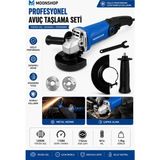 Moonshop 3000W Devir Ayarlı Avuç İçi Spiral Taşlama Makinası Gri 115-125 mm