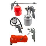 Moonshop 5 Parca Full Set Havali Alet Seti Boya Tabancasi Ve Sprel Hava Hortumlari Jakli Set