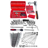 Moonshop 58 Parça 46Mini Lokma Takımı Otomatik Cırcırlı 1/4" 12 Parça Kombine Açık Ağız-Yıldız Anahtar Takım