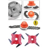 MOONSHOP Alman Canavar Başlık Zincir Uçlu Bıçkı. Benzinli Motorlu Tırpan Aparatı Ve 4 Başlıklı Tırpan Aparatı