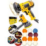 MOONSHOP Alman Seri Tam Profesyonel 15 Parça Set 125 Mm Zımpara Araba Pasta Cila Polisaj Makinesi...
