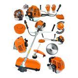 MOONSHOP Alman T6002 Yan Tipi Benzinli Motorlu Ot Çalı Tırpanı Çim Biçme Makinesi Tırpan + Canavar Baslik