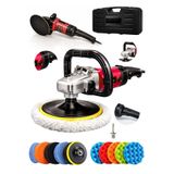 MOONSHOP Bakır Sargı Devir Ayarlı Polisaj Makinesi 2000 Watt 180mm 12parça set hediyeli