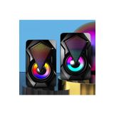 Moonshop Bilgisayar Hoparlörü Led Işıklı Rgb Laptop Pc Uyumlu 1+1 Speaker
