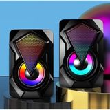 Moonshop Bilgisayar Hoparlörü Led Işıklı Rgb Laptop Pc Uyumlu 1+1
