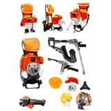 Moonshop Celik Motor 5Hp 52Cc Benzinli Sirt Tipi Tirpan Cayir Ot Bicme Makinesi + Zeytin Silkeleme Makinesi
