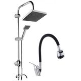 Moonshop Dus Robotu Ve Siyah Kubarli Evye Mutfak Banyo Bataryasi Evyesi Dus Basligi