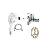 Moonshop Duş Seti 3 Foksiyonlu Beyaz Duş Başlığı Banyo Bataryası 5 Yıl Garantili Gri