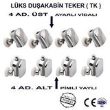 Moonshop Duşakabin Tekerleği Cam Kabin Tekeri Rulman Metal Gövdeli 8 Li Çapı 24 Cm Gri