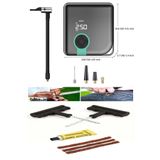 MOONSHOP Hava Pompası Şarjlı Taşınabilir Basınç Göstergeli Kompresör Powerbank Lastik Şişirme Pompa Kit Hediy