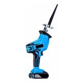 moonshop Kablosuz Elektrikli Testere, Mavi, 22V, Kömürsüz Motor, Et Kemik Ahşap Metal Kesim, Şarjlı, 21W, 30x15x15 cm