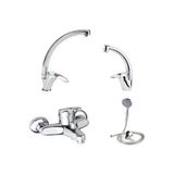 MOONSHOP Kapa Lavabo-mutfak-banyo Bataryası Musluğu + Duş Seti 4'lü