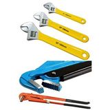 Moonshop Kurbağacık Ingiliz Anahtarı Seti Takımı 8" 10" 12 Ayarlı Anahtar Seti Ve 1 Lik Maşalı Boru Anahtarı. Sarı