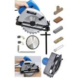 MOONSHOP Metal Çift Dişli Sistem Bakır Motor Ahşap Sunta Kesme Daire Testere Makinesi 4200 Watt 185 mm