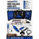 MOONSHOP Mini Taşlama Hobi Seti 350 Parça Aksesuar Gravür Oyma Kesme Zımparalama Makinesi