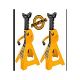 Moonshop Pro Alman 3Ton-3000Kg Kaymaz Kilitleme Ozelikli Korumali 3 Ton Kriko Standi Arac Alti Sehpa 2 Li Set