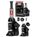 Moonshop Pro Black Seri Çelik Şaseli Çift Dişli Özel Çantalı 3 Ton Hidrolik Araba Karavan Oto Kriko..