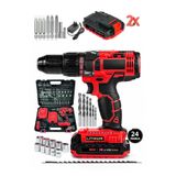MOONSHOP Pro Japan Seri 144 Vf 5 Ah Metal Şanzıman Çift Akülü Şarjlı Darbeli Matkap 24 Parça Akülü Vidalama