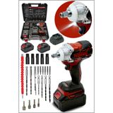 MOONSHOP Pro Seri 48VF Çift Akülü Somun Bijon Sökme Takma Sıkma Matkap Kömürsüz Akülü Vidalama 32 Parça Set