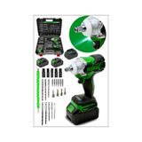 Moonshop Pro Seri 72VF Çift Akülü Somun Bijon Sökme Matkap Kömürsüz Akülü Vidalama 32 Parça Set