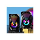 Moonshop Pro Seri Bilgisayar Hoparlörü Led Işıklı Rgb Laptop Pc Uyumlu 1+1 Speaker Siyah