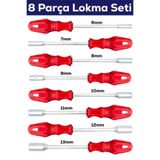 Moonshop Pro Yeni Seri 6-7-8-9-10-11-12-13 8 Parca Lokma Takimi Lokma Tornavida Ev Ve Sanayi Kullnima Uygun