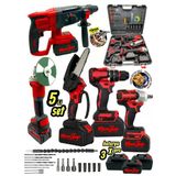 MOONSHOP Profesyonel 2-26 Hilti 125mm Taşlama 13mm Matkap 650nm Testere Dal Budama Şarjlı Darbeli 5'li Set