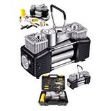 MOONSHOP Profesyonel 730P Çift Pistonlu 12 V 150 Psi Dakikada 95 Lt Araç Araba Lastik Bot Şişirme Kompresörü