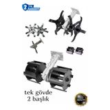 MOONSHOP Toprak Eşeleme Çapa Aparatı Tek Gövde 2 Başlık Çim Biçme Tırpan Motorlara Çapa Motorlara Uyumlu 26x9